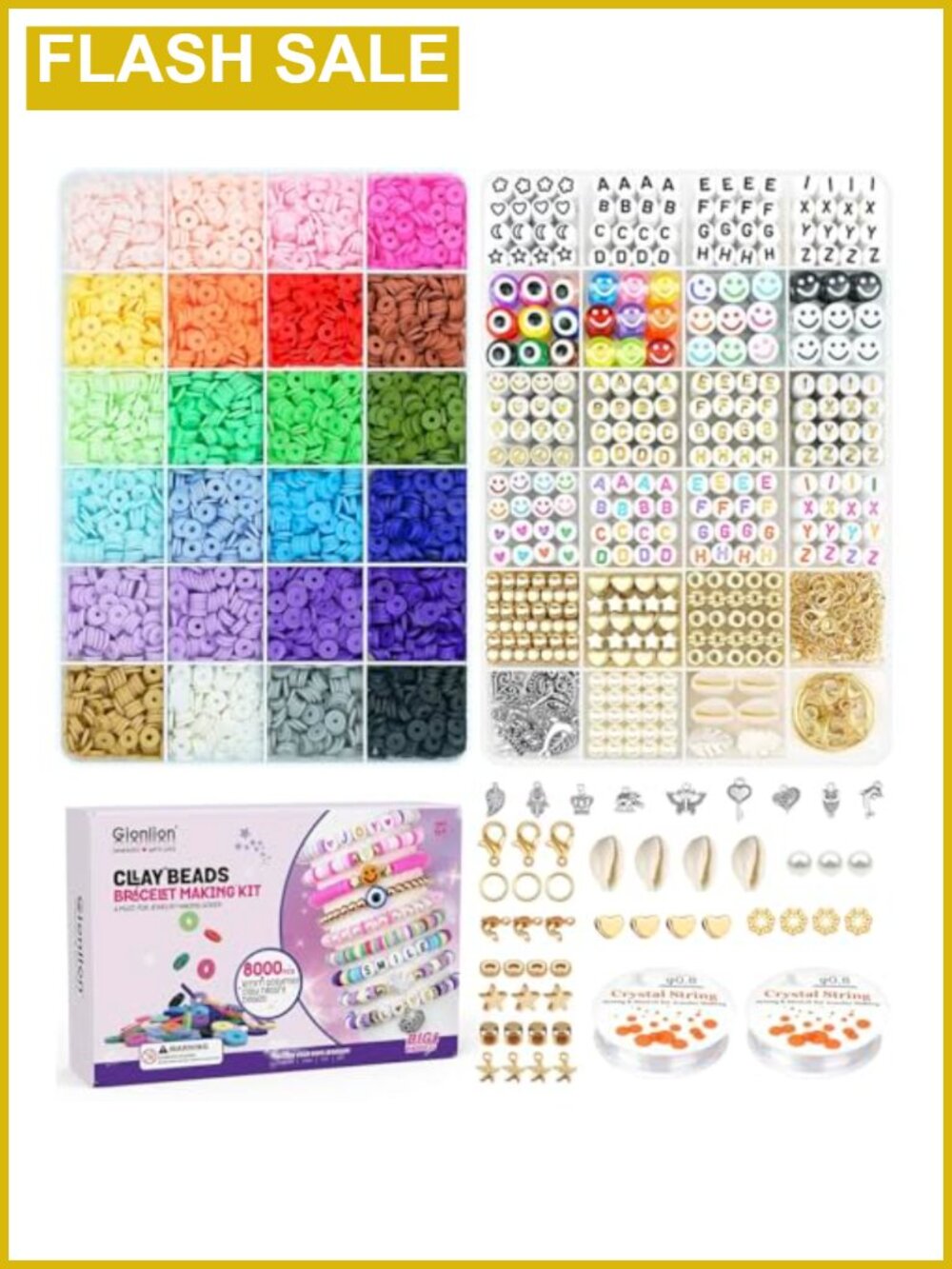 Polymer Clay Beads Bracelet Making Kit 7150 Pieces Arts and Crafts Jewelry